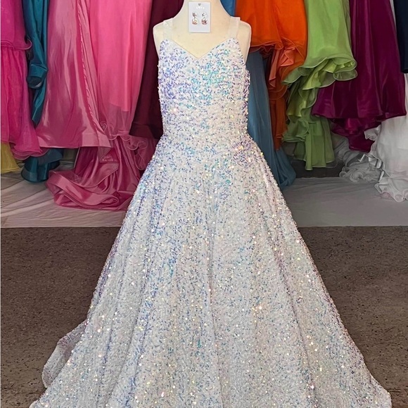 Sparkling White Kids Dress
